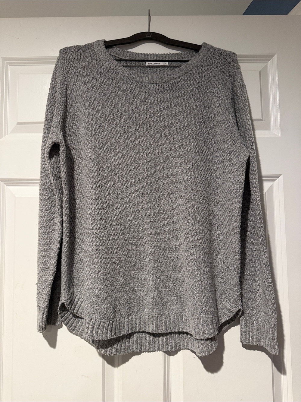Pink Clover Light Gray Crewneck Sweater